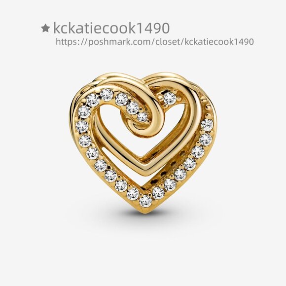 Pandora Sparkling Entwined Hearts Charm - Picture 3 of 5